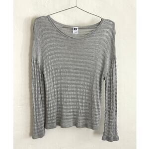 NSF Slub Gray Knit Top, Size Medium